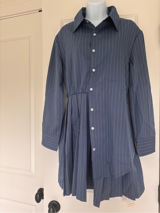 Commense Dresses & Skirts - Commense Blue Pinstripe Shirt Dress